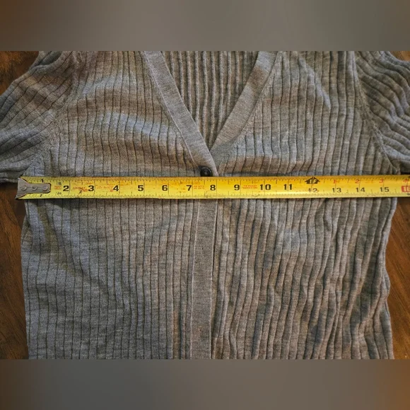 Banana Republic Gray Small Merino Wool Ribbed Cardigan - Picture 9 of 9